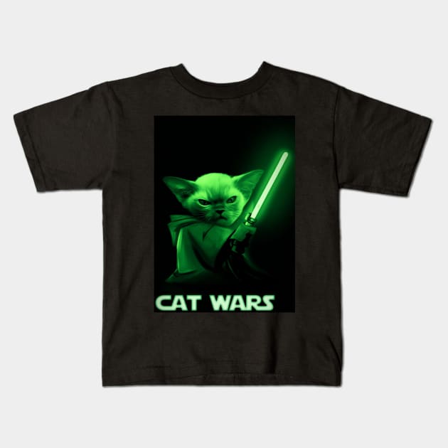 Cat wars Kids T-Shirt by Dawaly